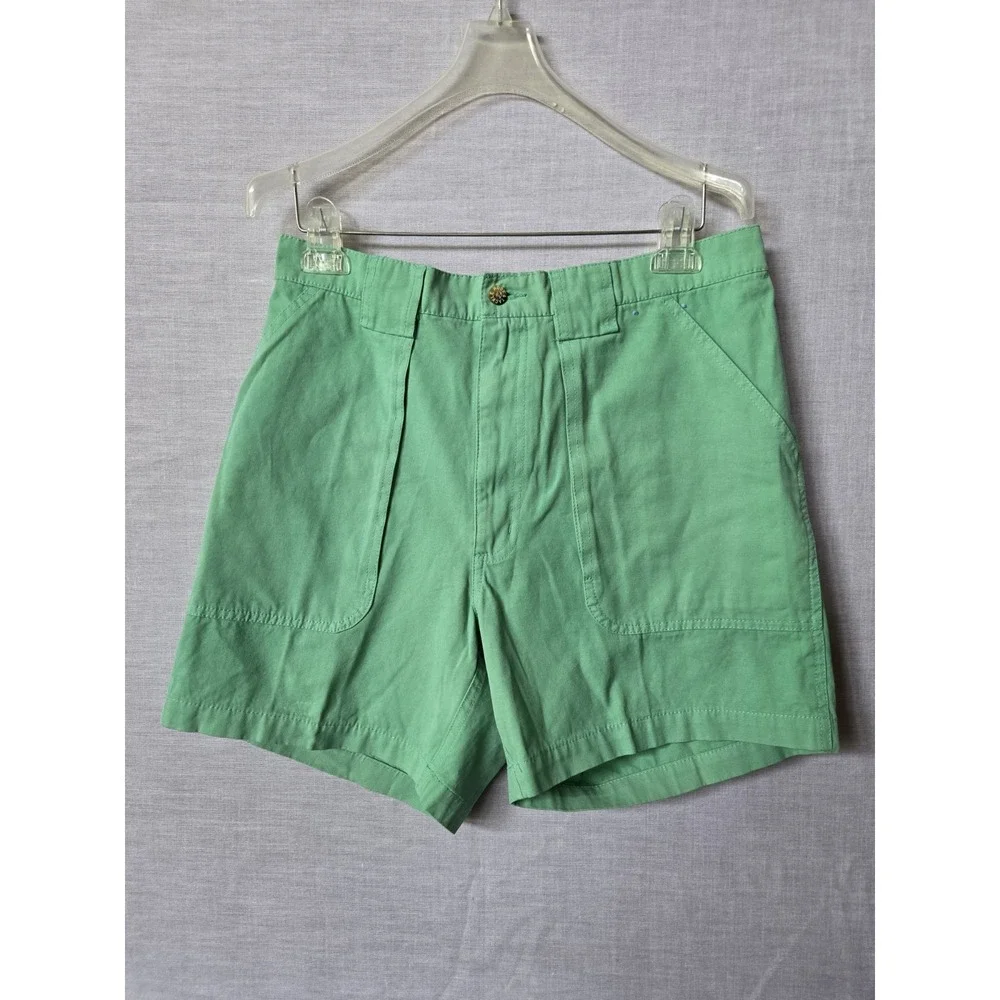 Hook & Tackle Beer Can Island Shorts Men's Size 34 Light Green Cotton